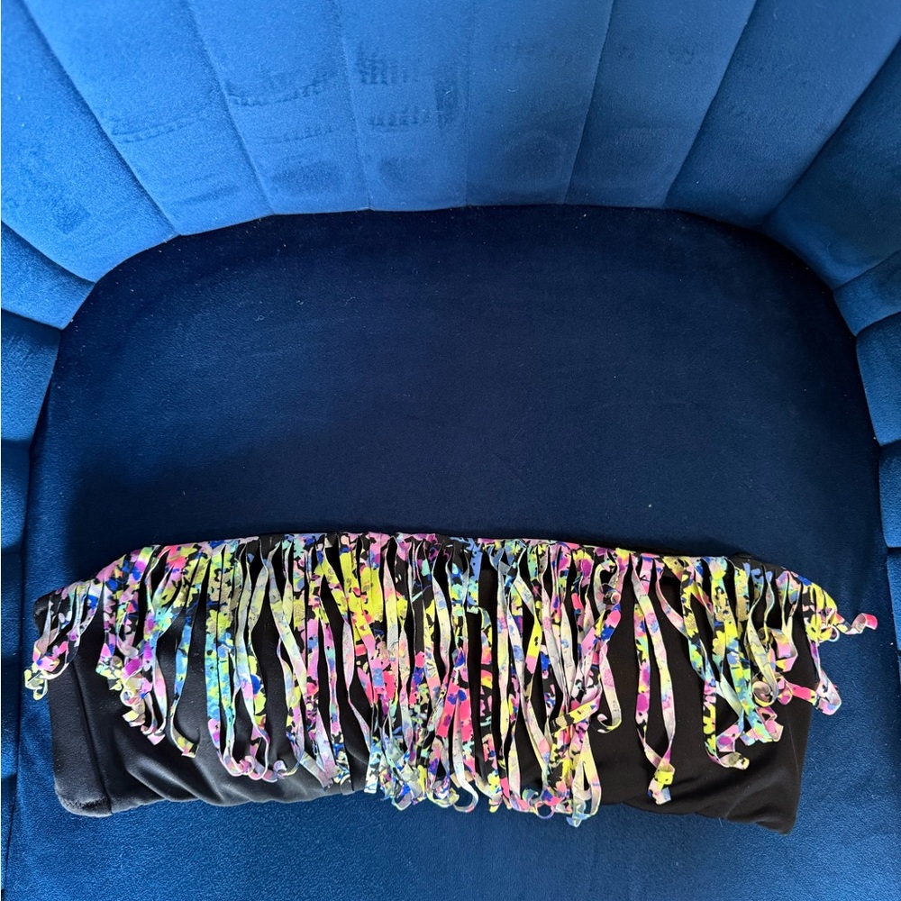 Victoria's Secret Black Bikini with Multicolor Fringe